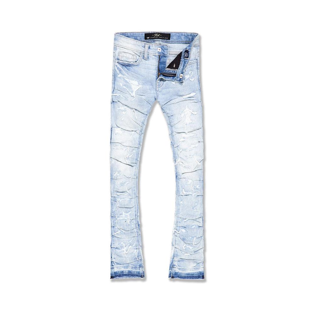 Boy's Martin Stacked Ripple Effect Jeans, Ice Blue