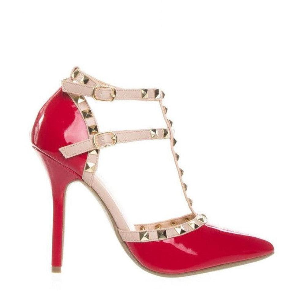 Women's Wild Diva Adora-64 Studded Pointy Toe Heels
