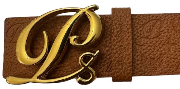 Monogram Leather HC Belt Gold Buckle, Brown