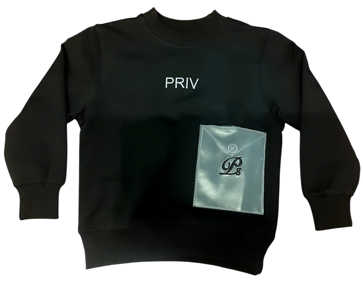 Kid's LP Crewneck Sweater, Black