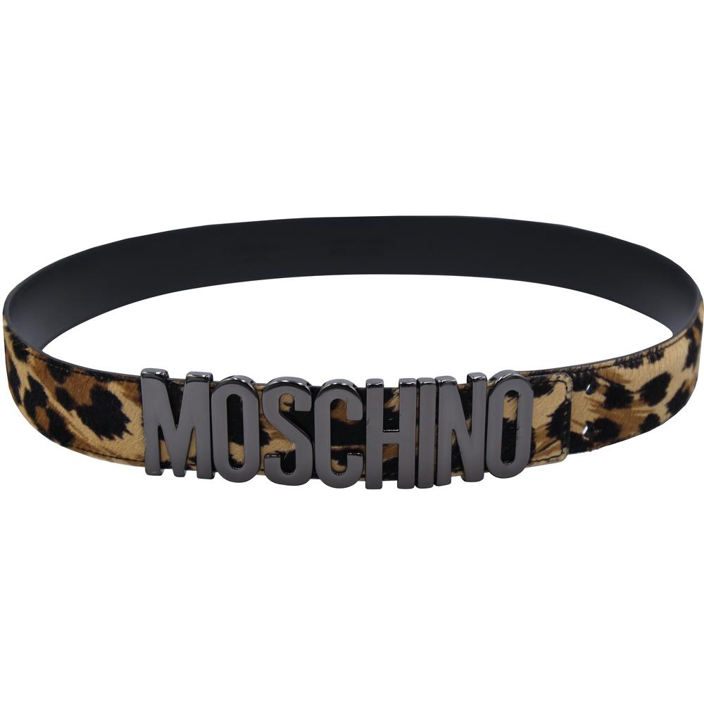 Moschino Couture Lettering Logo Pony Skin Belt