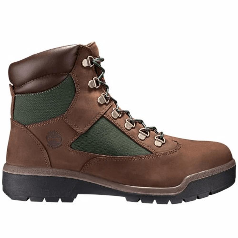 Men's 6-Inch Waterproof Field Boots , Dark Brown Green
