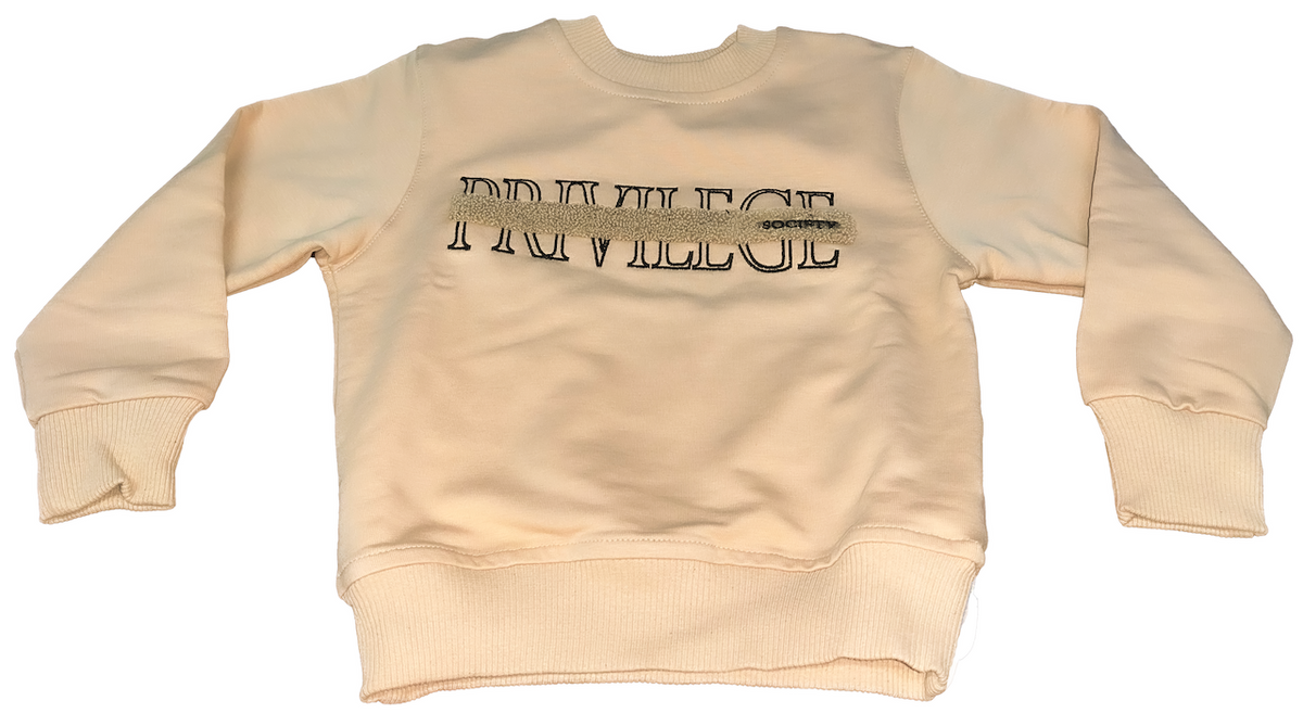 Kid's 30k Stitch Wool Crewneck Sweater, Khaki