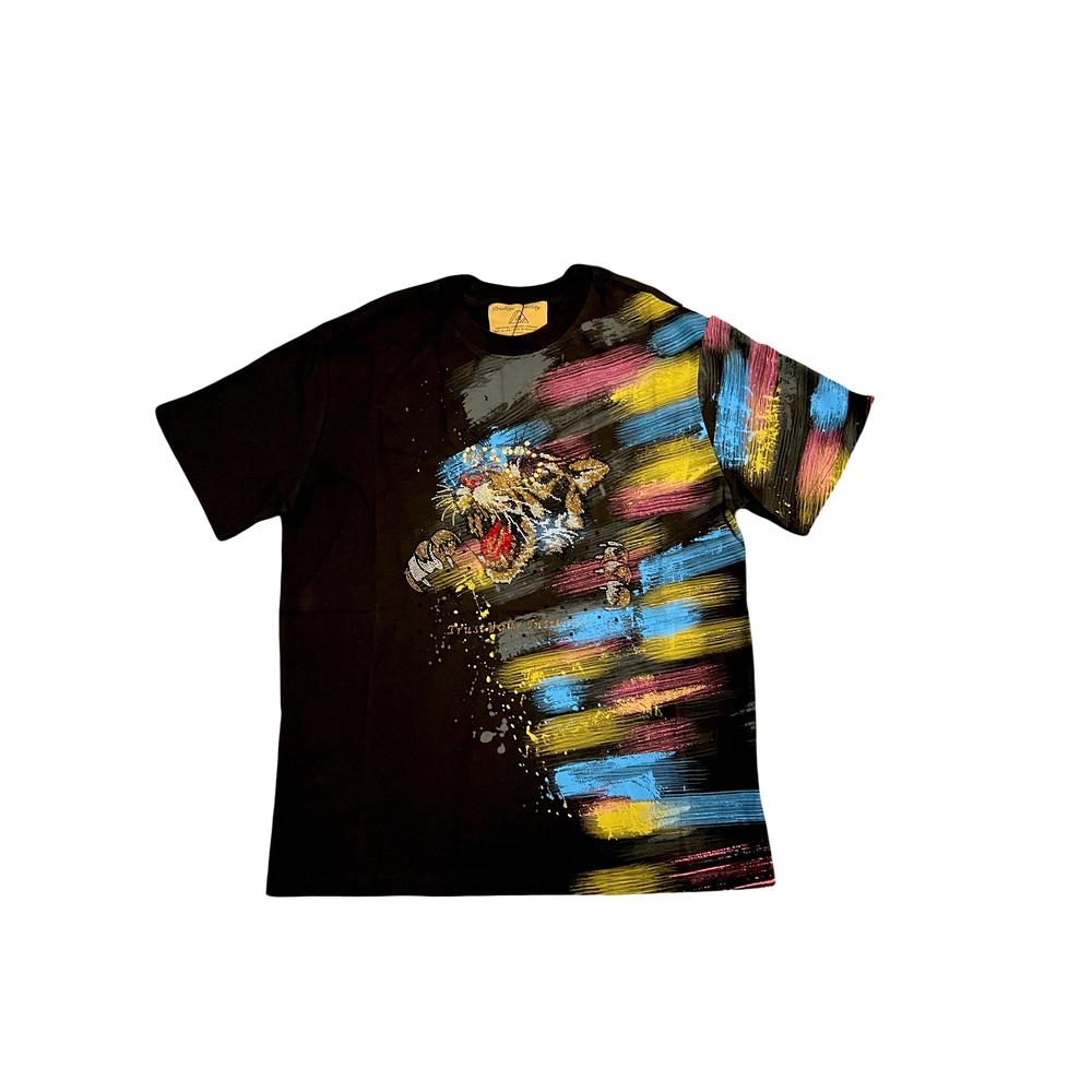 Tiger Instinct Rhinestone Tee, Black