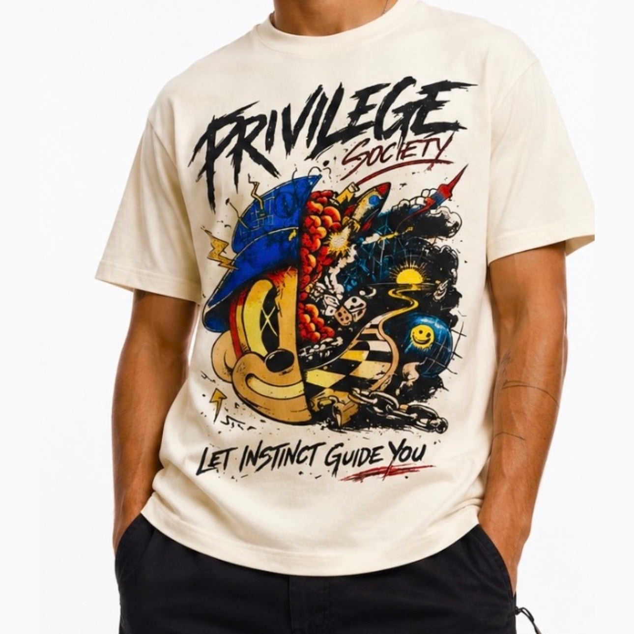 Men's Manifesto Box Tee , Cream – Krush Clothing