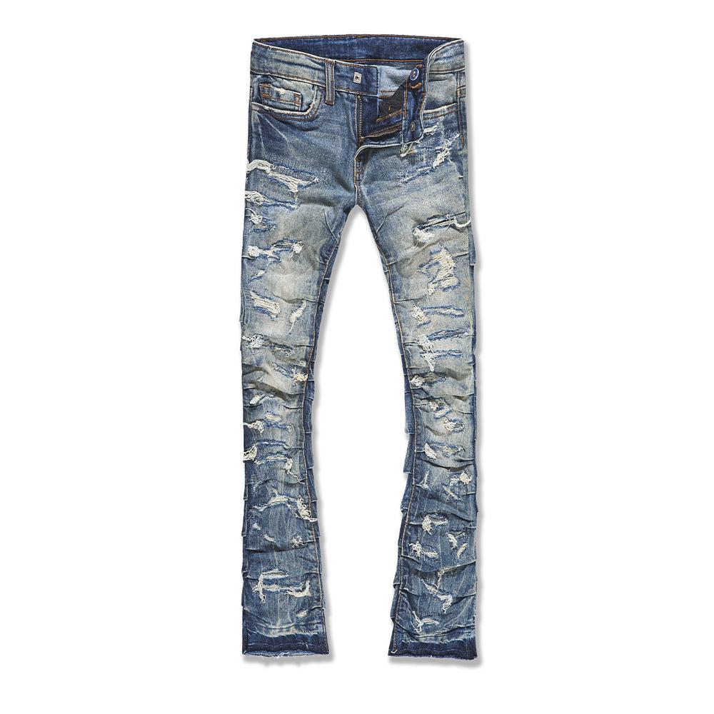 Boy's Martin Stacked Ripple Effect Jeans, Desert Storm