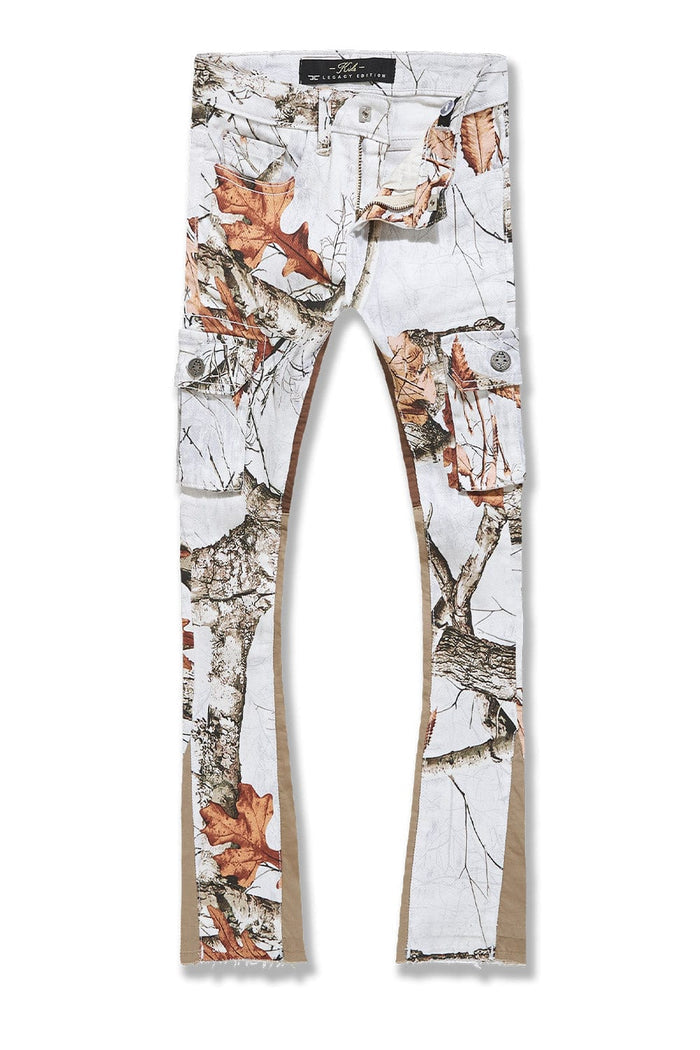 Kid's Stacked Camo Cargo Denim, Snow Camo