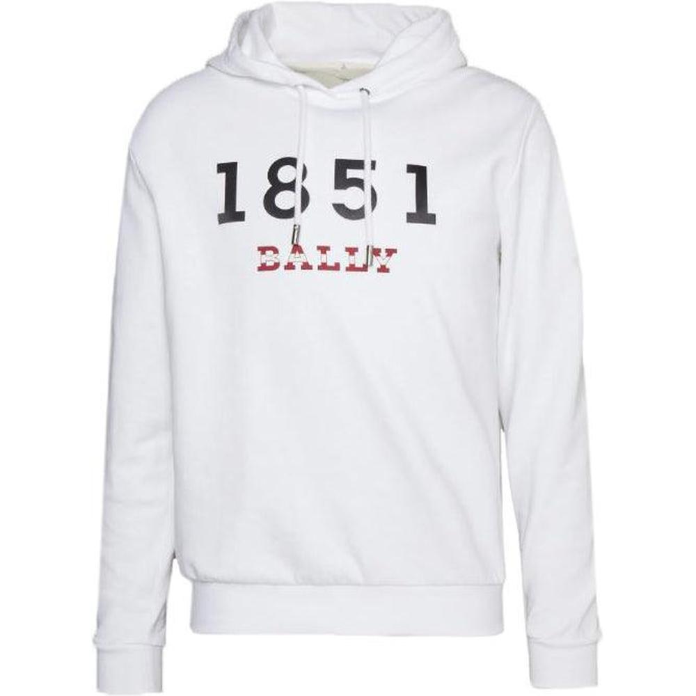 Men's Bally Composition Sweatshirt, White - Krush Clothing