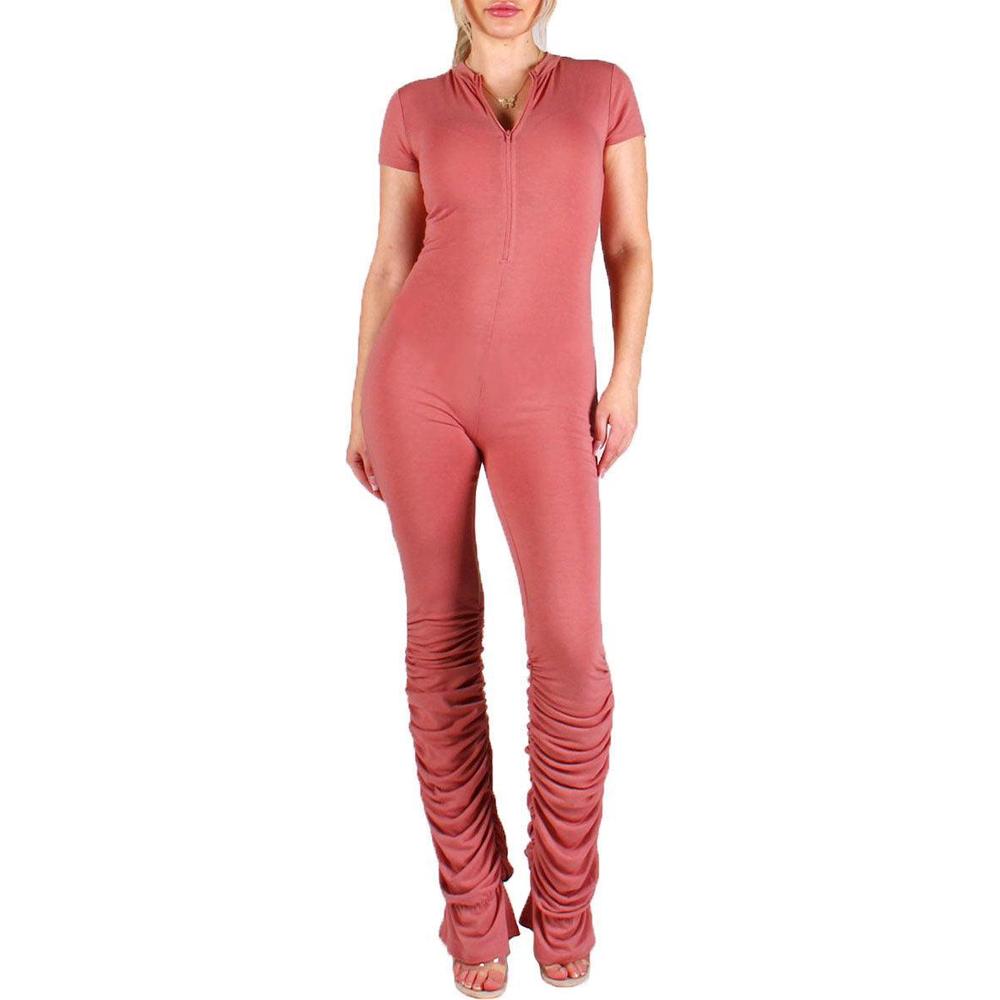 Women's Short Sleeve Track Catsuit Scrunched - Krush Clothing