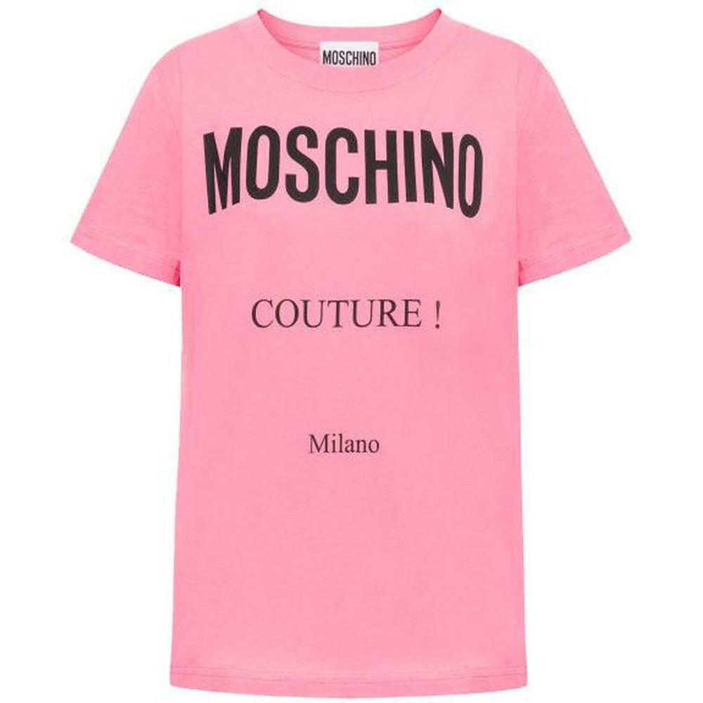 Women's Cotton T-shirt With Moschino Couture Print - Krush Clothing