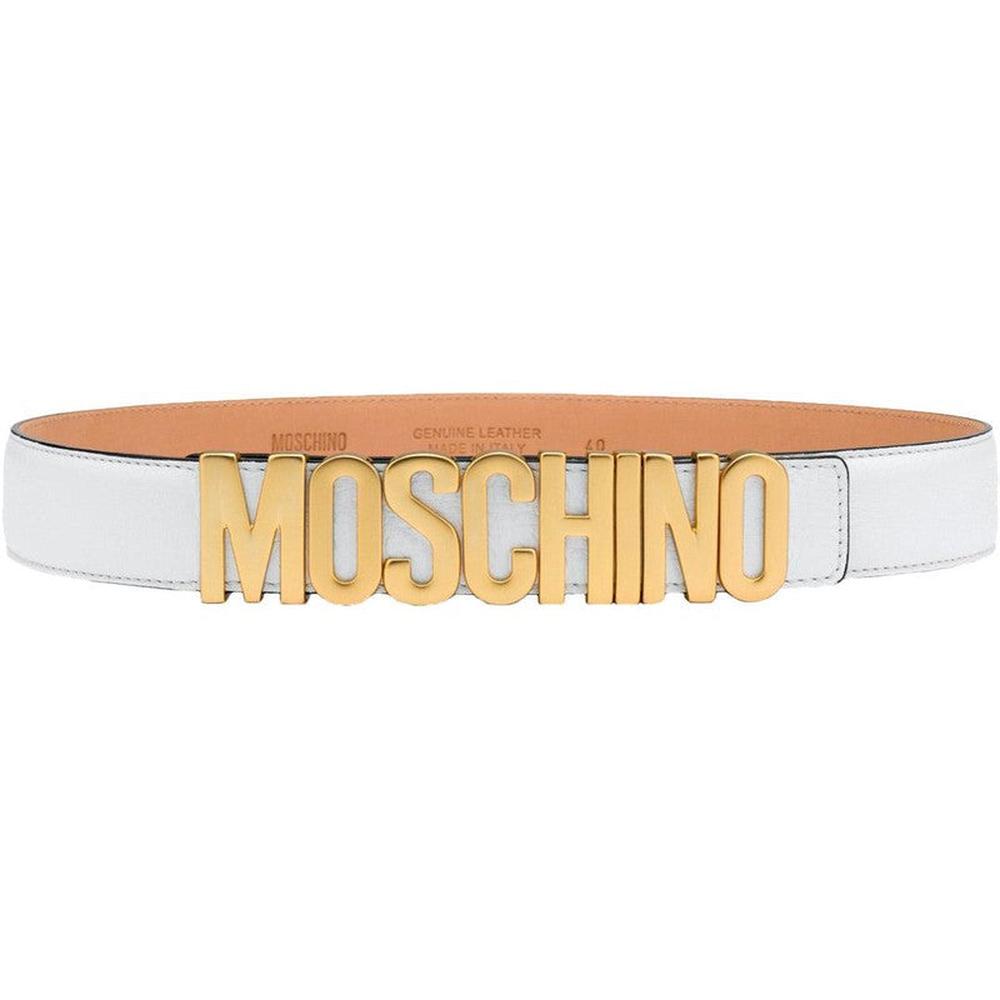 Men's Moschino Leather Logo-buckle Belt - Krush Clothing