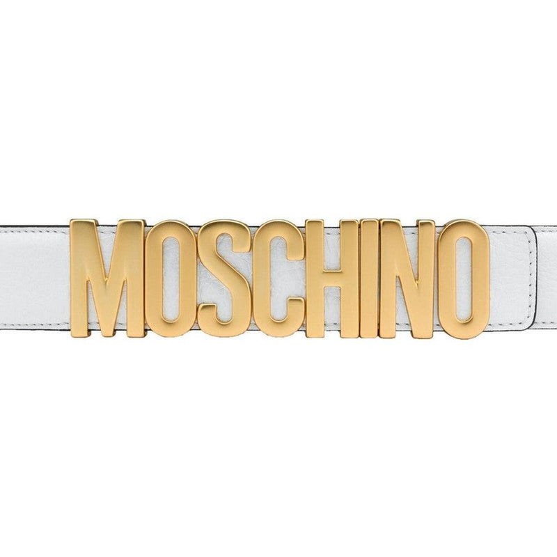 Men's Moschino Leather Logo-buckle Belt - Krush Clothing