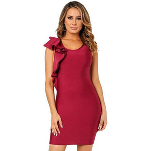 Women's Ruffle Sleeve Bandage Dress