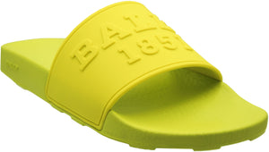 Crafted from a comfortable and lightweight black rubber, the Slaim features the Bally logo on this classic pool slider style sandal. With an open toe, this sandal pairs with everything from beach-side to street tailoring for a modern image.