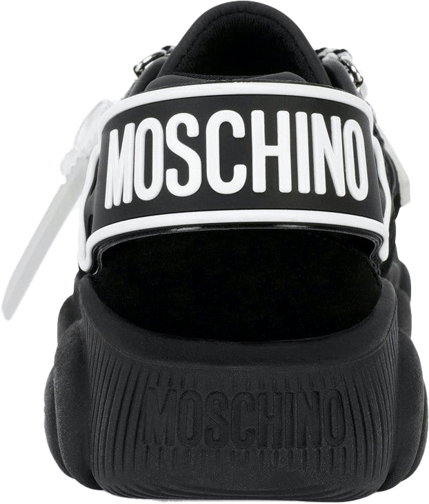 Women's Moschino Roller Skates Teddy White Buckle Sneakers