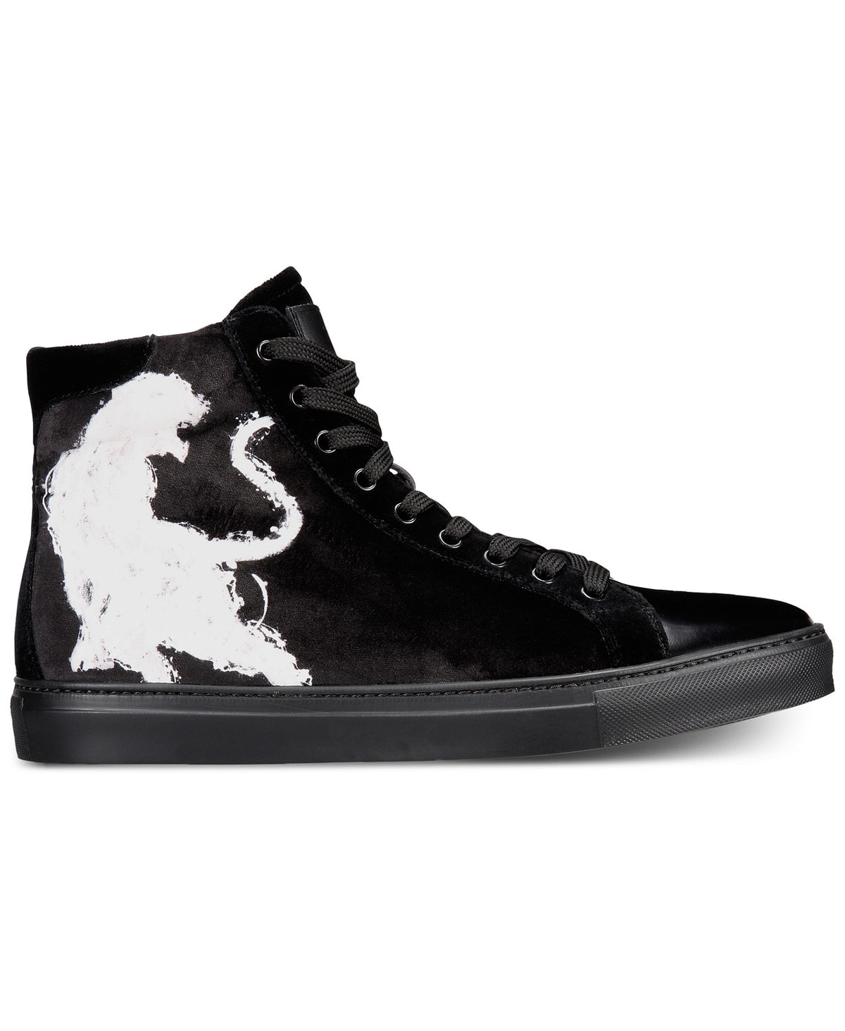 Men's High-Top Velvet Sneakers Nero
