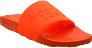 Crafted from a comfortable and lightweight black rubber, the Slaim features the Bally logo on this classic pool slider style sandal. With an open toe, this sandal pairs with everything from beach-side to street tailoring for a modern image.