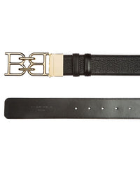 Men's Bally B-Chain Buckle Chain Print Leather Belt