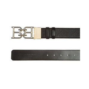 Men's Bally B-Chain Buckle Chain Print Leather Belt