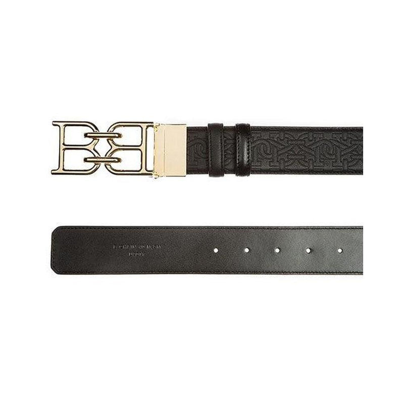 Men's Bally B-Chain Buckle Chain Print Leather Belt