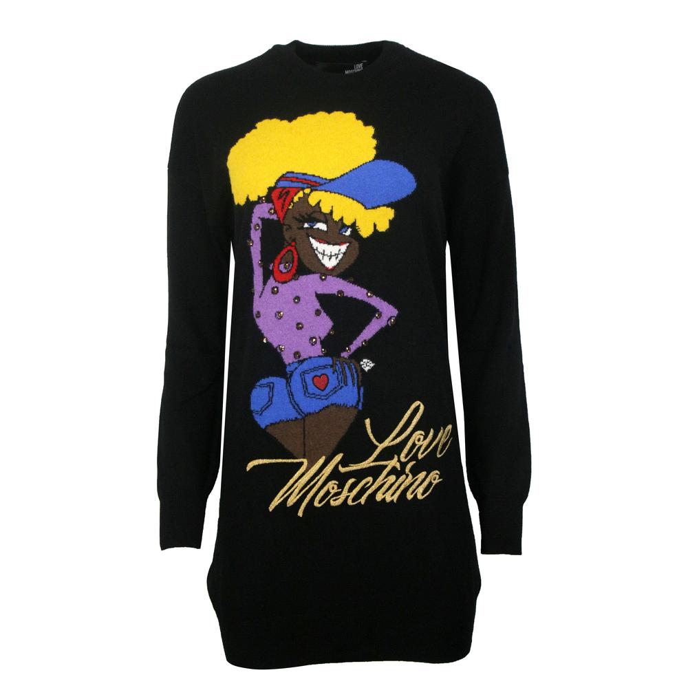 Women's Love Moschino Plain Knitted Dress With Doll