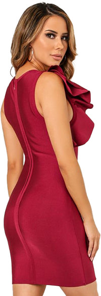 Women's Ruffle Sleeve Bandage Dress