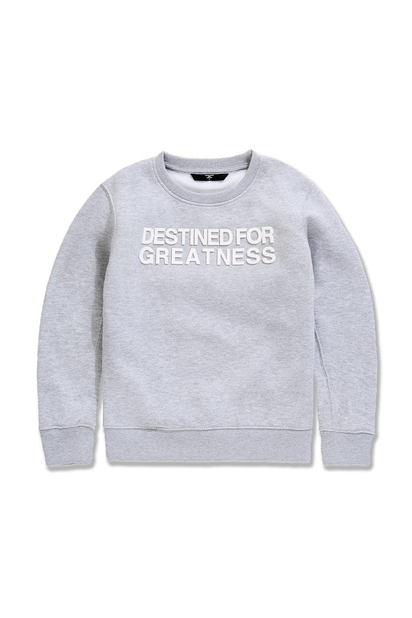 Kid's "Destined For Greatness" Crew Neck Sweatshirt, Heather Grey