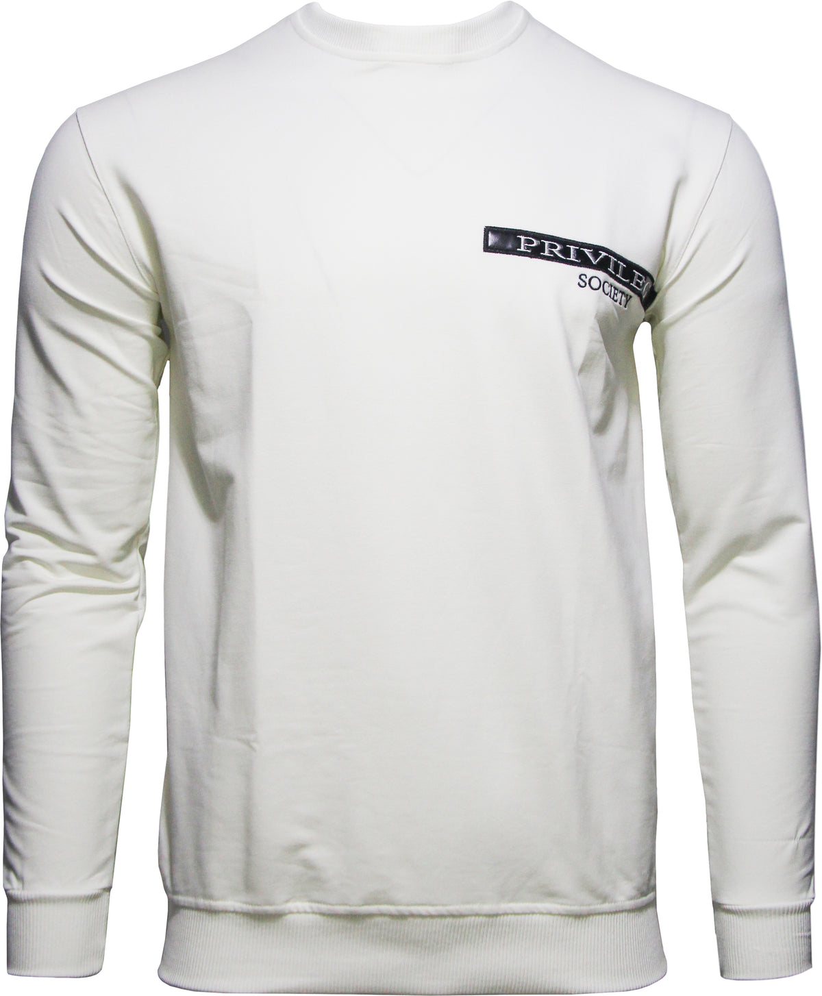 Timeless Leather Crew Neck Sweater, Cream