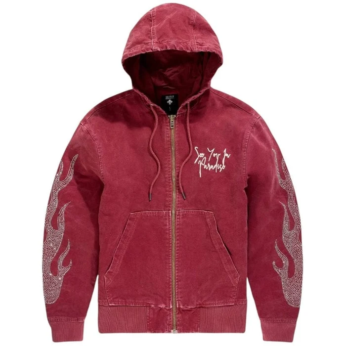 Men's See You in Paradise Eternal Flame Hooded Work Jacket, Brick
