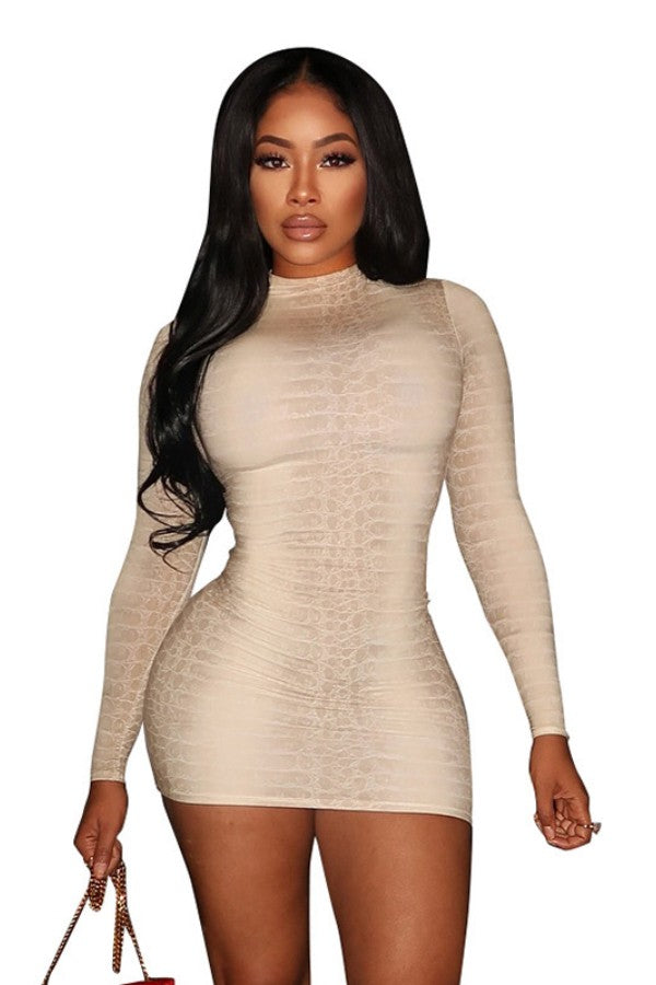 Snake Print Mini Dress