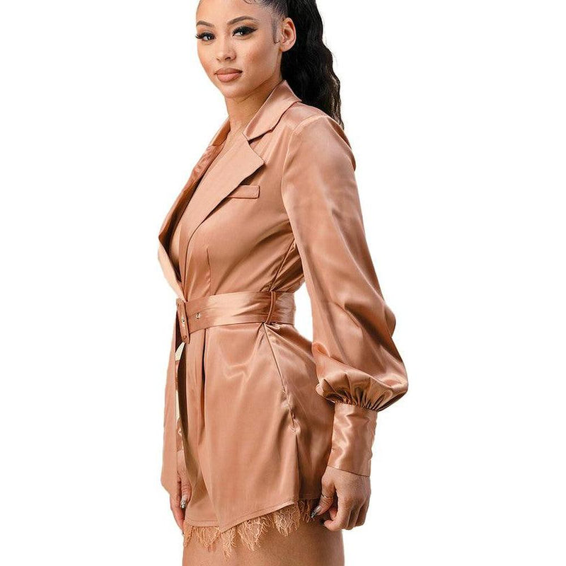 Women's Lace And Satin Romper