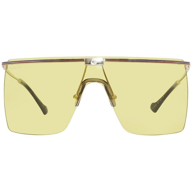 Gucci Large Frame Sunglasses, Gold-Gold-Yellow