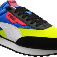 Silhouette nods to the original 1980 Fast Rider
Textile upper with suede and leather overlays
Low top, lace-up design
IMEVA midsole for cushioned comfort
Rubber traction outsole for grip
The Puma Future Rider Play On