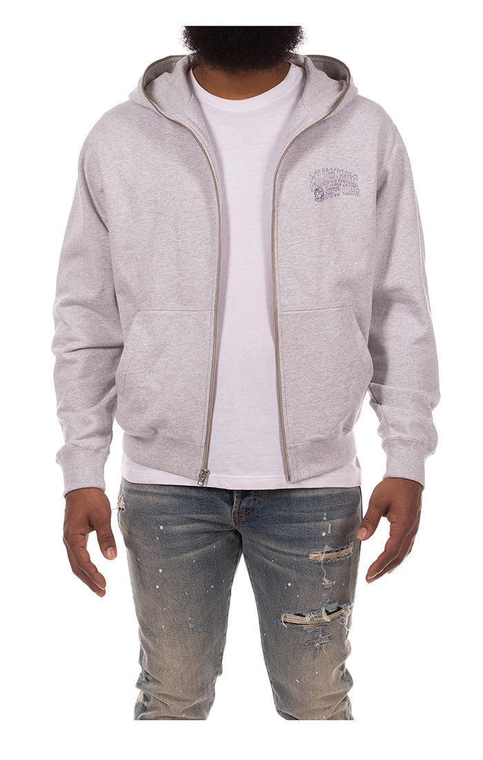 Men's BB Small Curve Zip Hoodie, Heather Grey