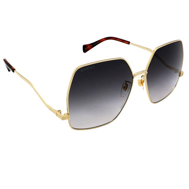 Gucci Logo GG1005S 001 sunglasses with shiny endura gold frame and double gradient light sage to petrol blue lens. Influential, innovative and progressive, - Krush Clothing