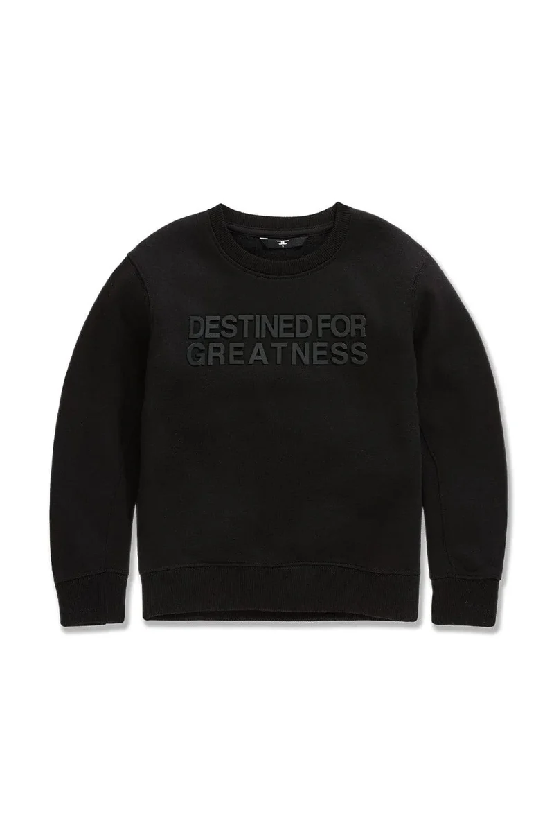 Kid's "Destined For Greatness" Crew Neck Sweatshirt, Black