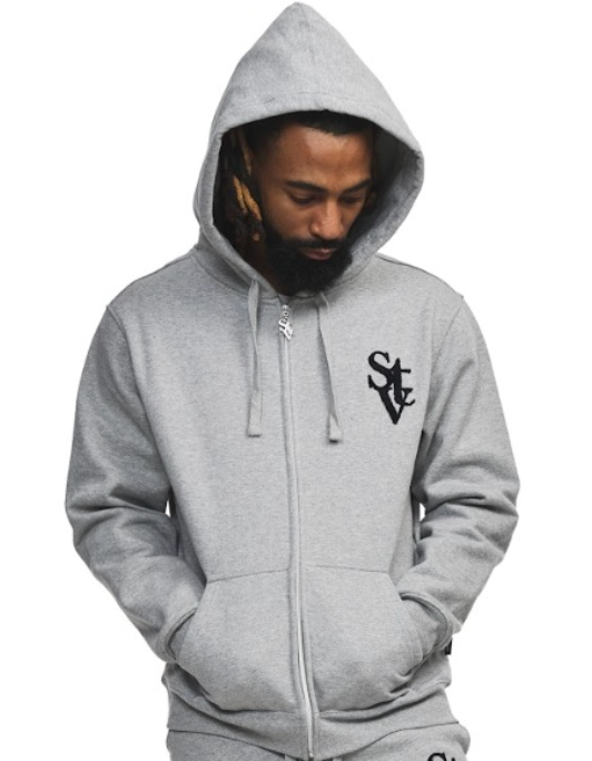 Men's Si Tu Veux Logo Zip Hoodie, Grey