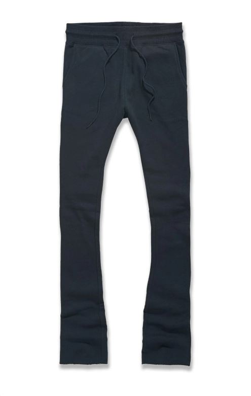 Men's Fleece Stacked Sweatpants, Black