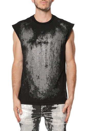 TEXTURED SLEEVELESS TEE