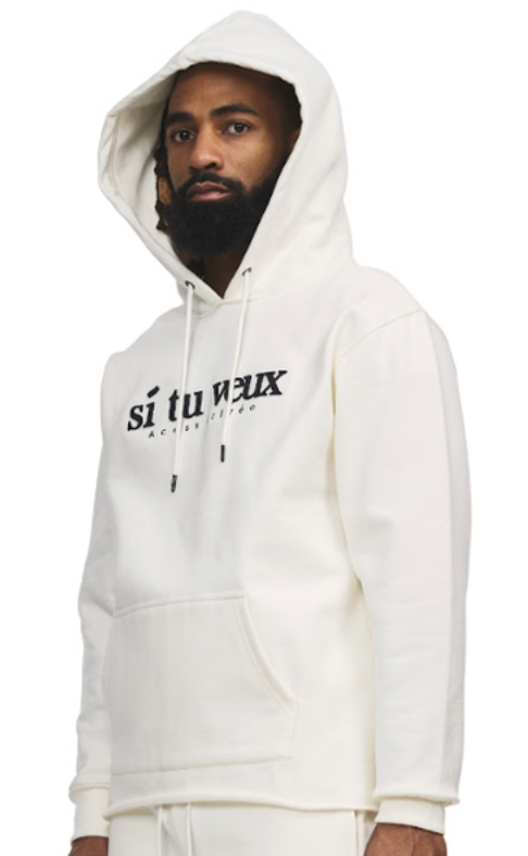 Men's signature Si Tu Veux Hoodie, Cream