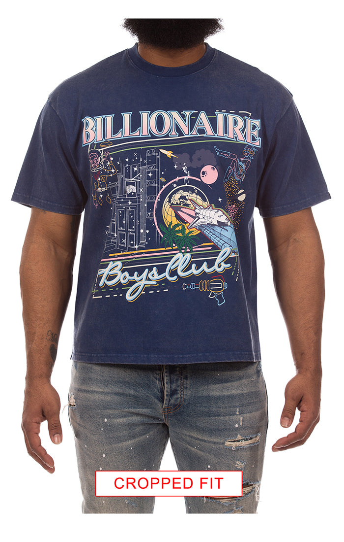 Men's BB To The Moon SS Knit (cropped fit), Navy Peony