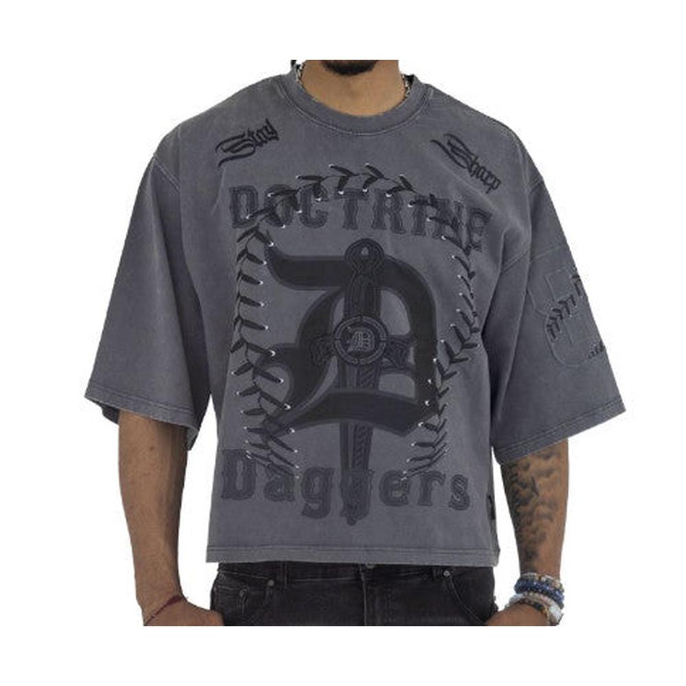 Men's Doctrine Daggers Tee, Charcoal Wash