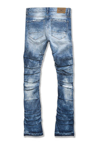 Men's Martin Stacked Ripple Effect Jeans, Sky Blue