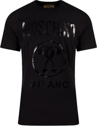 Men's Moschino Double Question Mark T-Shirt, Black/Black - Krush Clothing