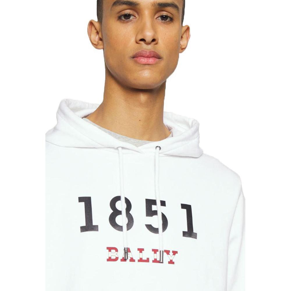 Men's Bally Composition Sweatshirt, White - Krush Clothing