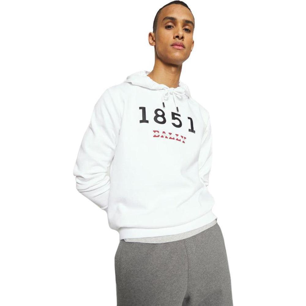 Men's Bally Composition Sweatshirt, White - Krush Clothing