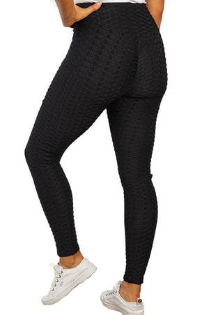 Women's Bubble Textured Tik Tok Leggings with Scrunched Bottom and Pockets