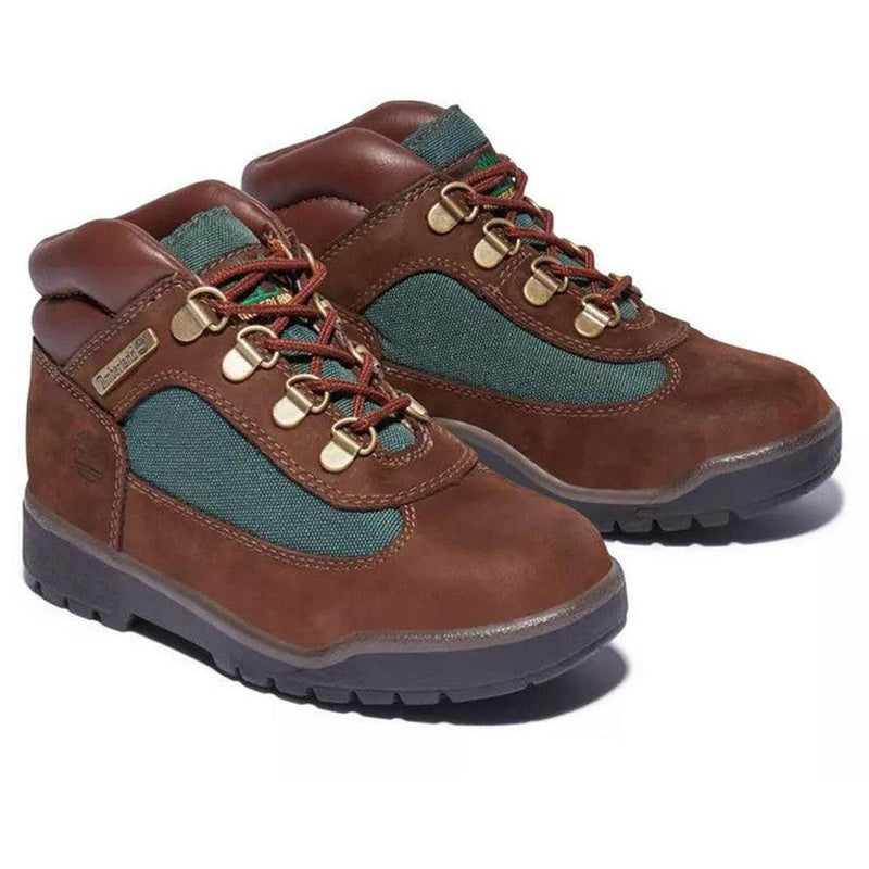 Youth's Mixed-media Field Boots, Brown/Olive
