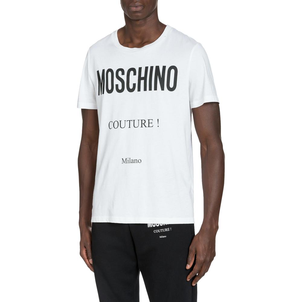 Men's Moschino Couture Slim-Fit Crew Tee, White - Krush Clothing