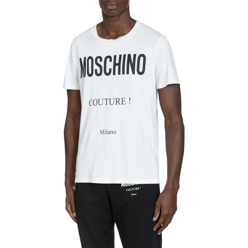 Men's Moschino Couture Slim-Fit Crew Tee, White - Krush Clothing